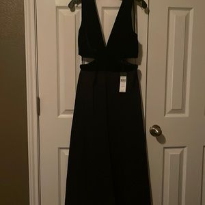 Jumpsuit with culotte pants and velvet top